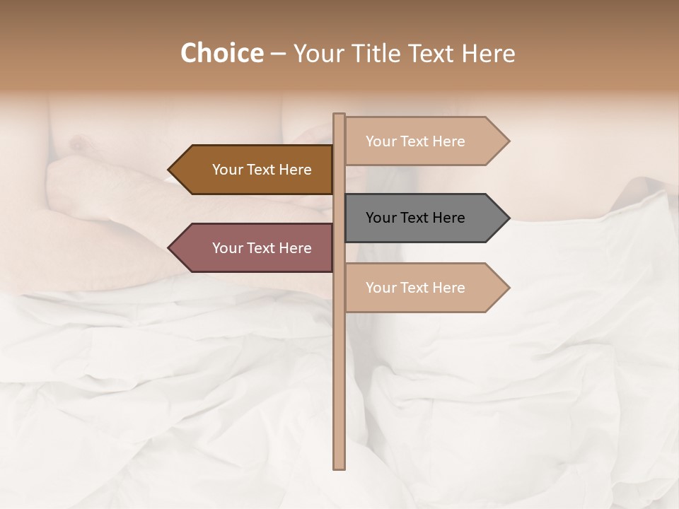 A Man And Woman Laying In Bed With Their Arms Crossed PowerPoint Template