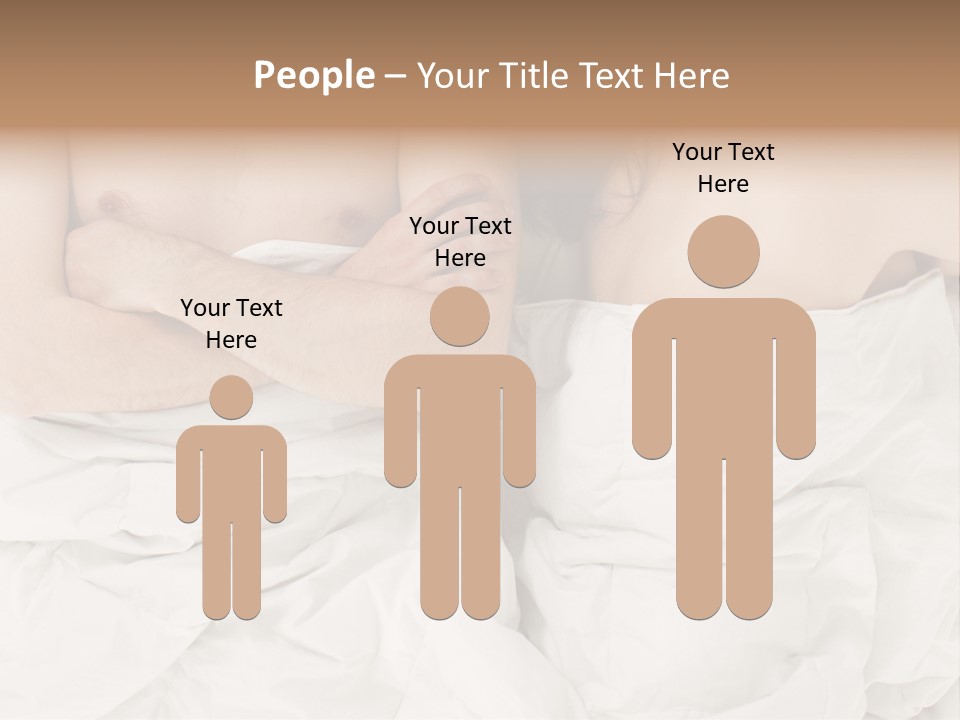 A Man And Woman Laying In Bed With Their Arms Crossed PowerPoint Template
