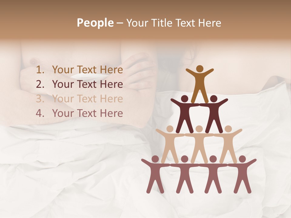 A Man And Woman Laying In Bed With Their Arms Crossed PowerPoint Template