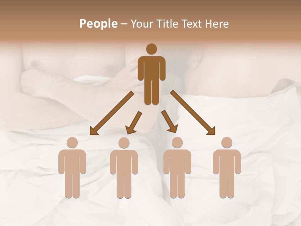 A Man And Woman Laying In Bed With Their Arms Crossed PowerPoint Template