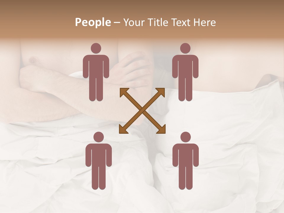 A Man And Woman Laying In Bed With Their Arms Crossed PowerPoint Template