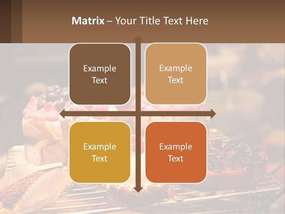 A Table Topped With Cakes And Pastries Covered In Icing PowerPoint Template