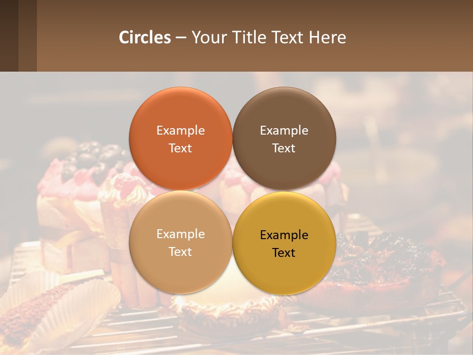 A Table Topped With Cakes And Pastries Covered In Icing PowerPoint Template