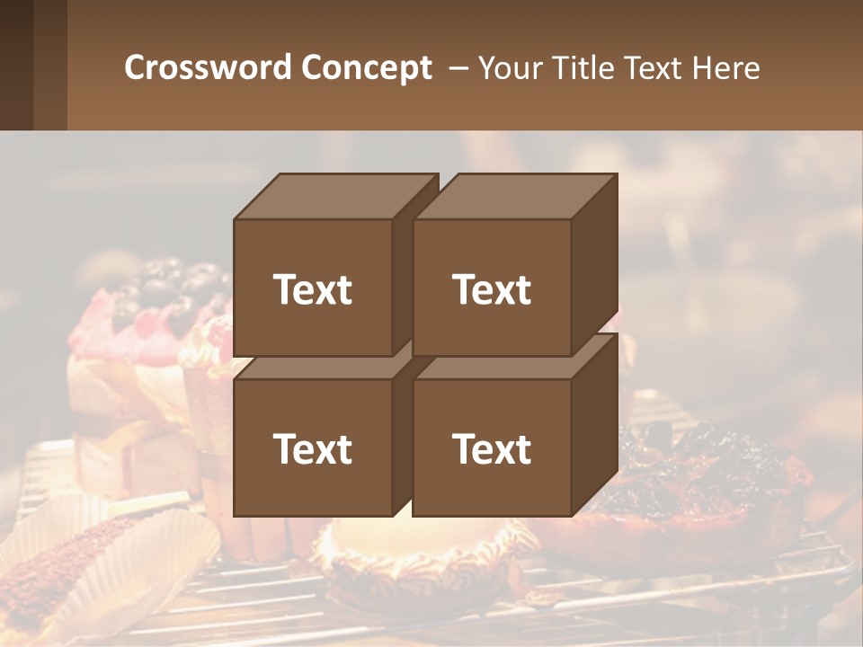 A Table Topped With Cakes And Pastries Covered In Icing PowerPoint Template
