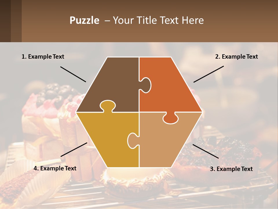 A Table Topped With Cakes And Pastries Covered In Icing PowerPoint Template