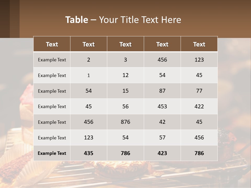 A Table Topped With Cakes And Pastries Covered In Icing PowerPoint Template