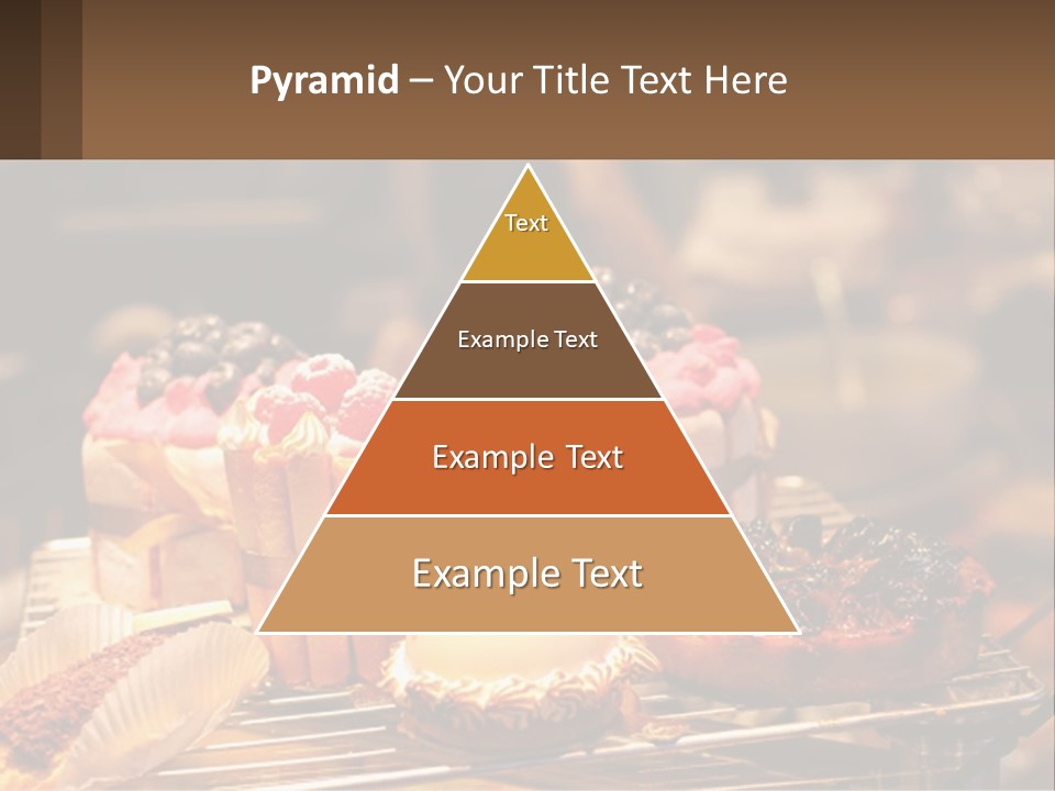A Table Topped With Cakes And Pastries Covered In Icing PowerPoint Template