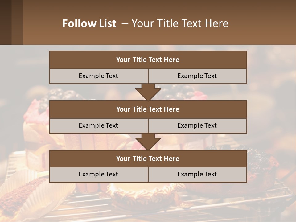 A Table Topped With Cakes And Pastries Covered In Icing PowerPoint Template