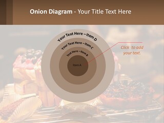 A Table Topped With Cakes And Pastries Covered In Icing PowerPoint Template