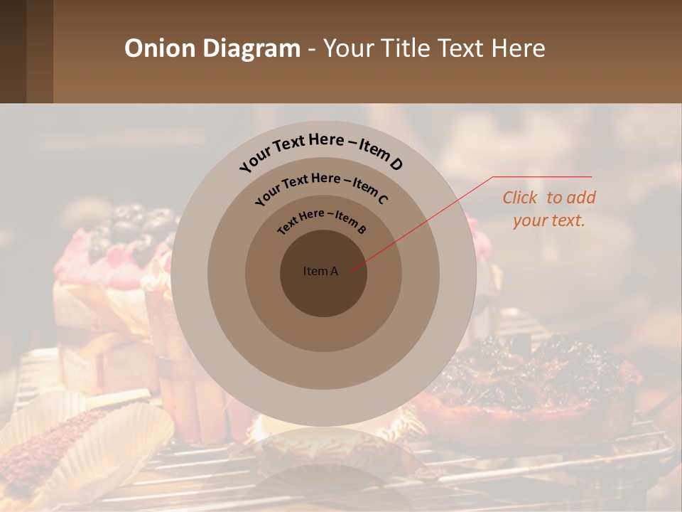 A Table Topped With Cakes And Pastries Covered In Icing PowerPoint Template