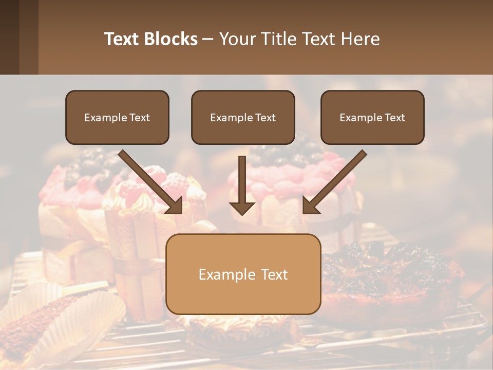A Table Topped With Cakes And Pastries Covered In Icing PowerPoint Template