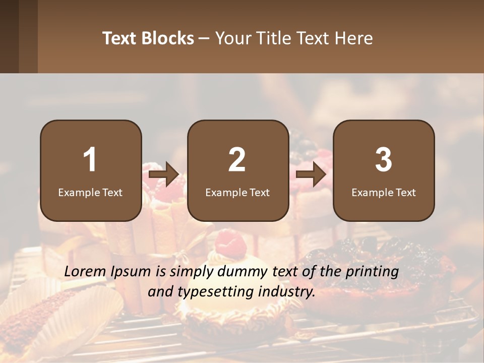 A Table Topped With Cakes And Pastries Covered In Icing PowerPoint Template