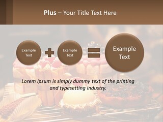 A Table Topped With Cakes And Pastries Covered In Icing PowerPoint Template