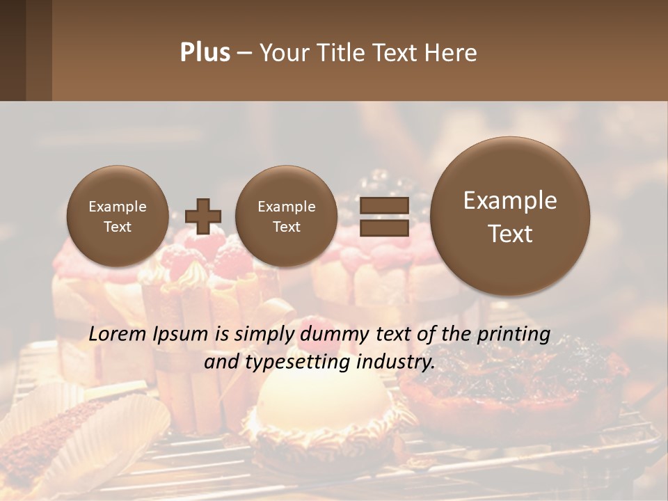 A Table Topped With Cakes And Pastries Covered In Icing PowerPoint Template