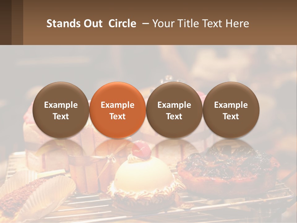 A Table Topped With Cakes And Pastries Covered In Icing PowerPoint Template