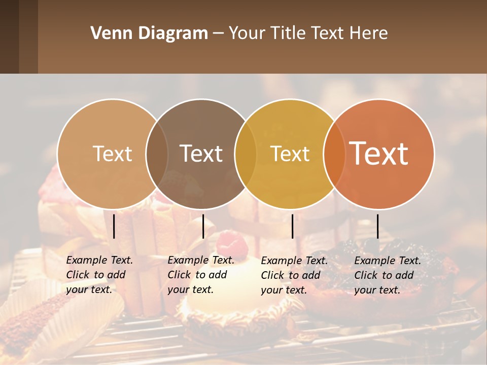 A Table Topped With Cakes And Pastries Covered In Icing PowerPoint Template