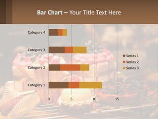 A Table Topped With Cakes And Pastries Covered In Icing PowerPoint Template