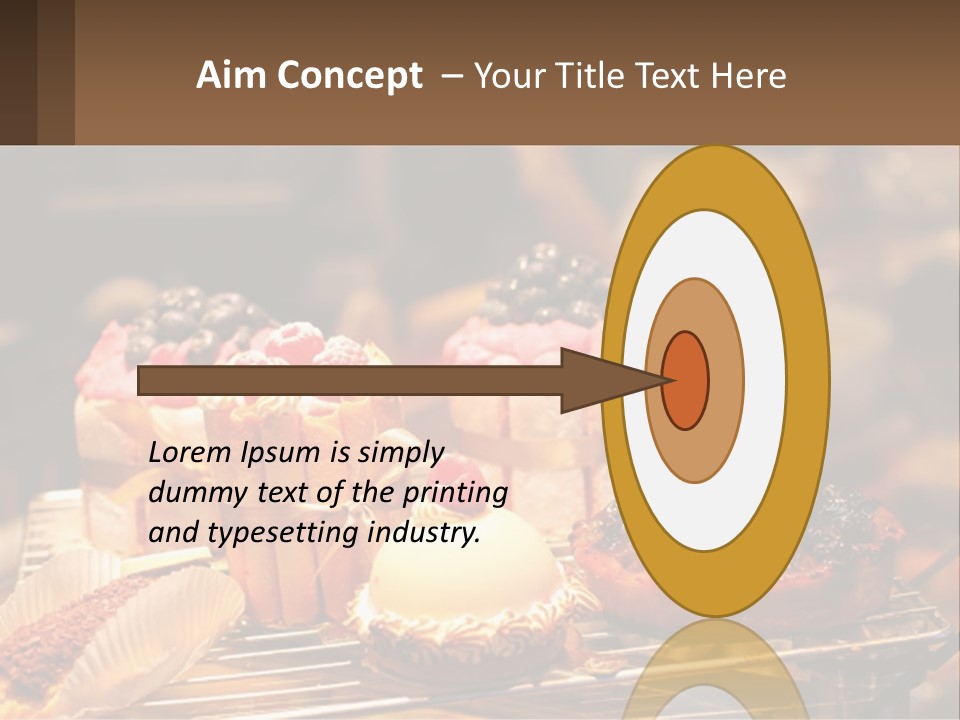 A Table Topped With Cakes And Pastries Covered In Icing PowerPoint Template