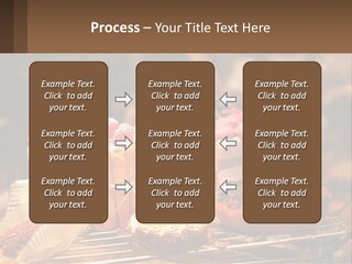 A Table Topped With Cakes And Pastries Covered In Icing PowerPoint Template
