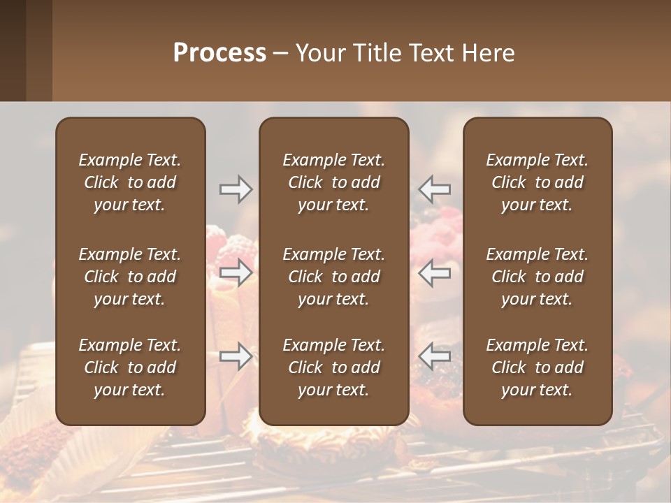 A Table Topped With Cakes And Pastries Covered In Icing PowerPoint Template