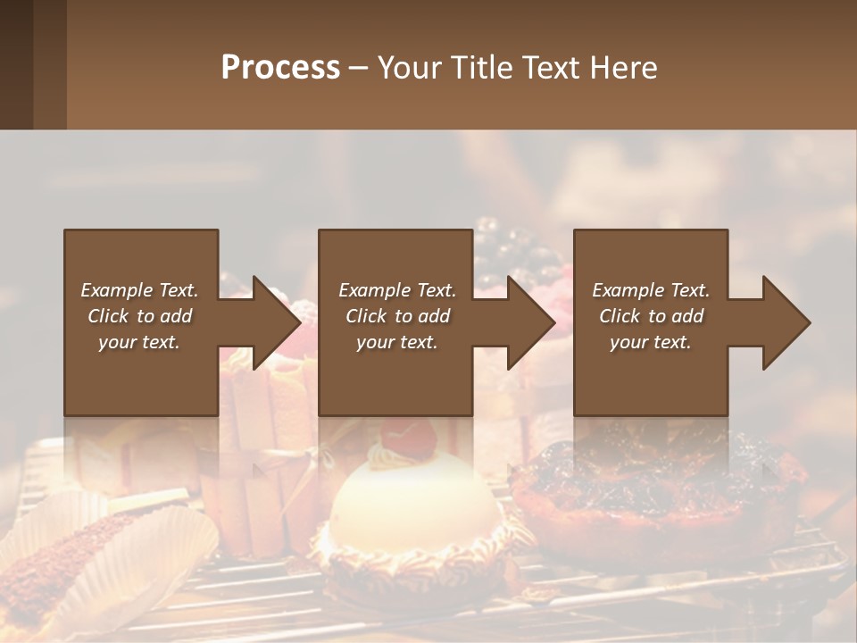 A Table Topped With Cakes And Pastries Covered In Icing PowerPoint Template