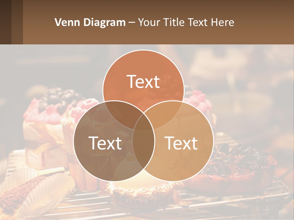 A Table Topped With Cakes And Pastries Covered In Icing PowerPoint Template