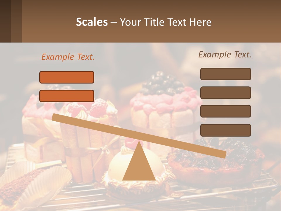 A Table Topped With Cakes And Pastries Covered In Icing PowerPoint Template