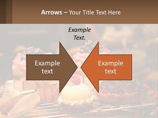 A Table Topped With Cakes And Pastries Covered In Icing PowerPoint Template