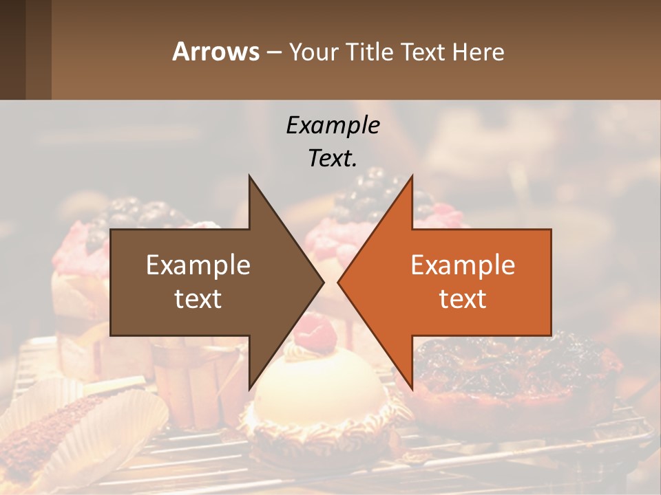 A Table Topped With Cakes And Pastries Covered In Icing PowerPoint Template