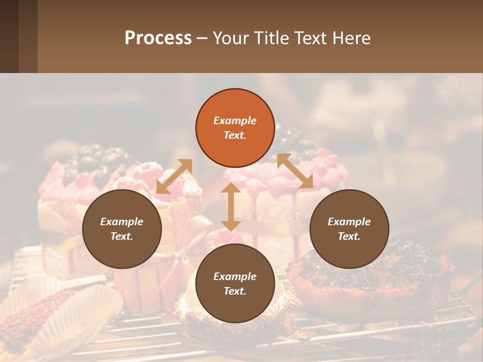 A Table Topped With Cakes And Pastries Covered In Icing PowerPoint Template