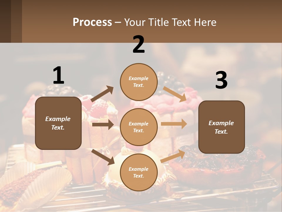 A Table Topped With Cakes And Pastries Covered In Icing PowerPoint Template