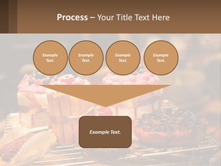 A Table Topped With Cakes And Pastries Covered In Icing PowerPoint Template