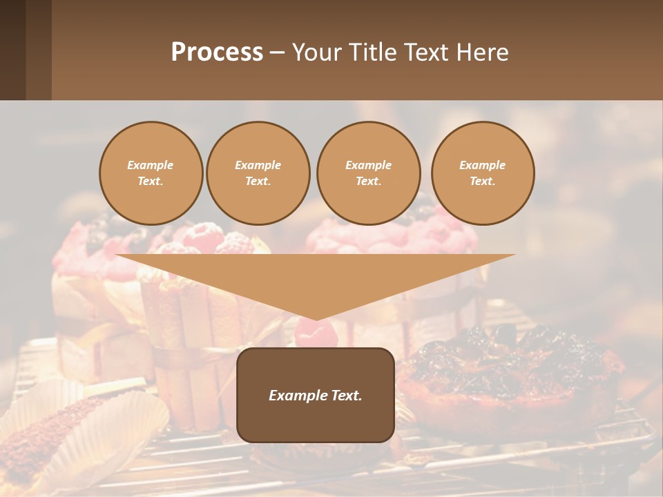 A Table Topped With Cakes And Pastries Covered In Icing PowerPoint Template