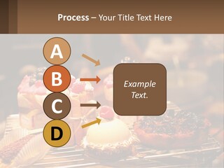 A Table Topped With Cakes And Pastries Covered In Icing PowerPoint Template