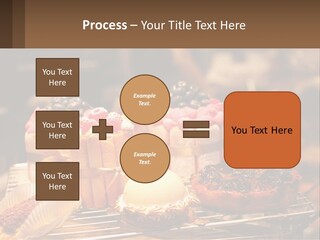 A Table Topped With Cakes And Pastries Covered In Icing PowerPoint Template