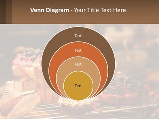 A Table Topped With Cakes And Pastries Covered In Icing PowerPoint Template