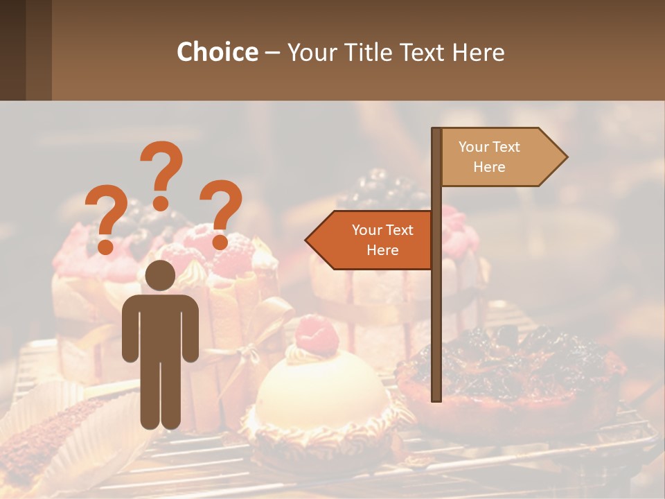 A Table Topped With Cakes And Pastries Covered In Icing PowerPoint Template