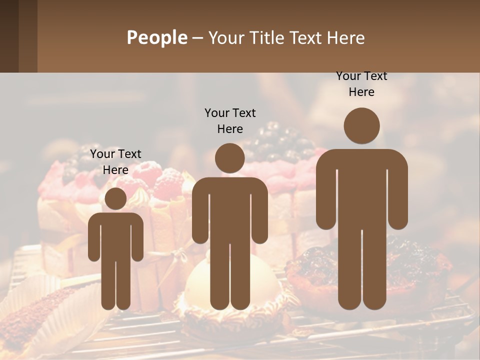 A Table Topped With Cakes And Pastries Covered In Icing PowerPoint Template