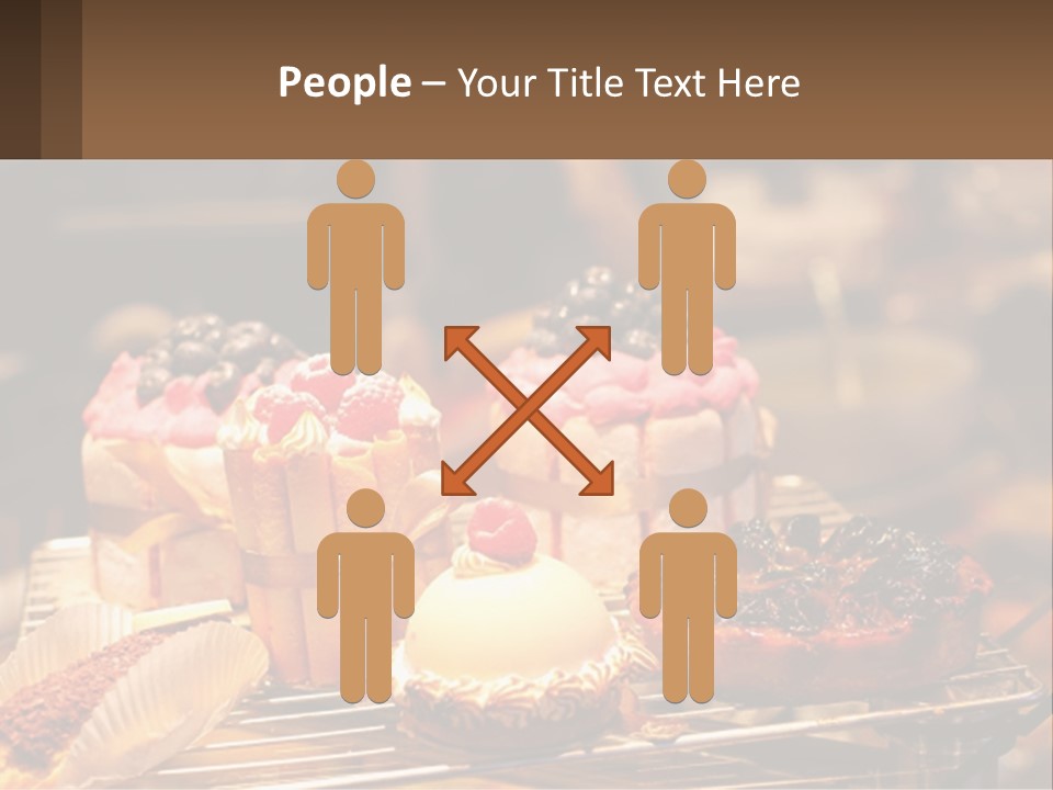 A Table Topped With Cakes And Pastries Covered In Icing PowerPoint Template