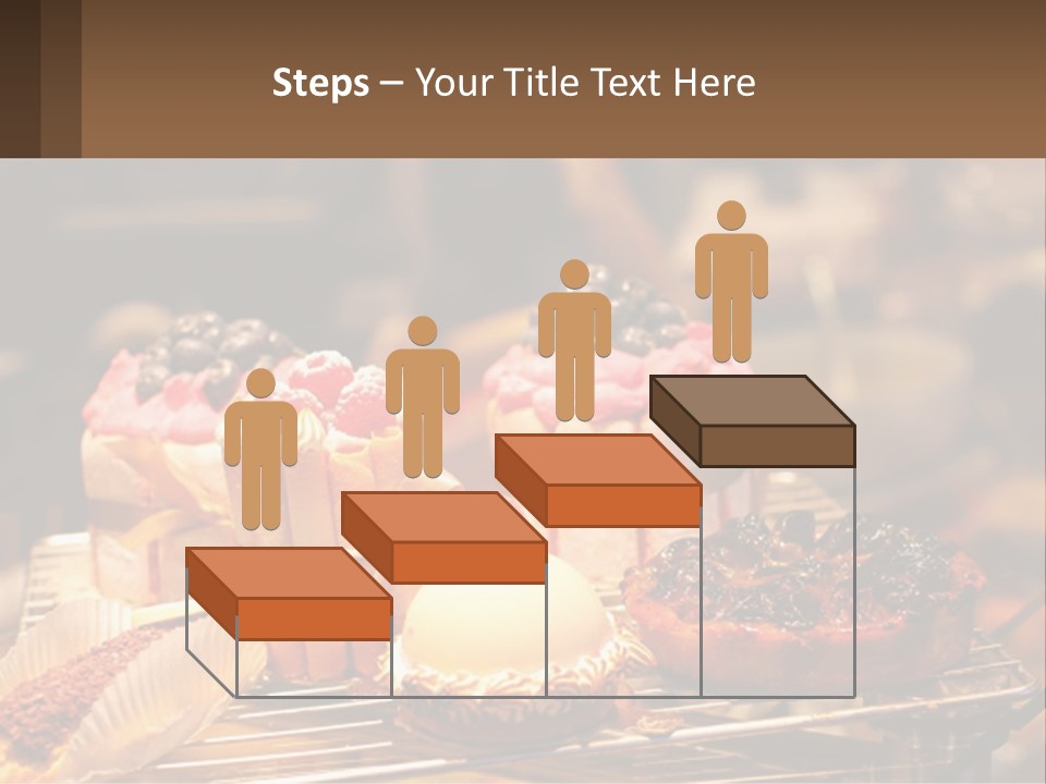 A Table Topped With Cakes And Pastries Covered In Icing PowerPoint Template