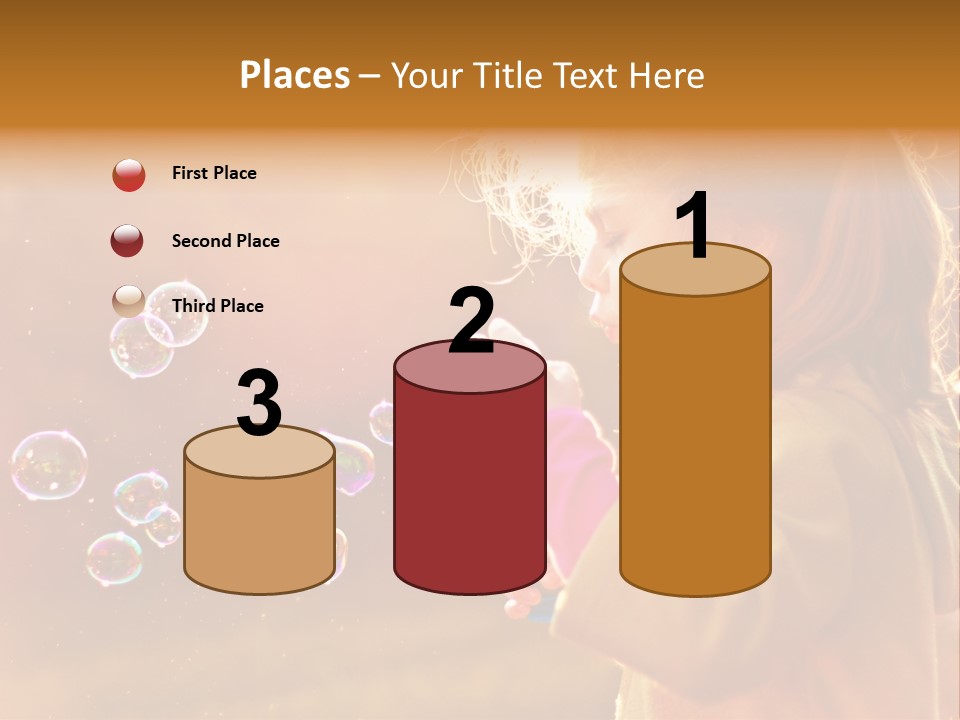 A Little Girl Blowing Bubbles In The Air PowerPoint Template