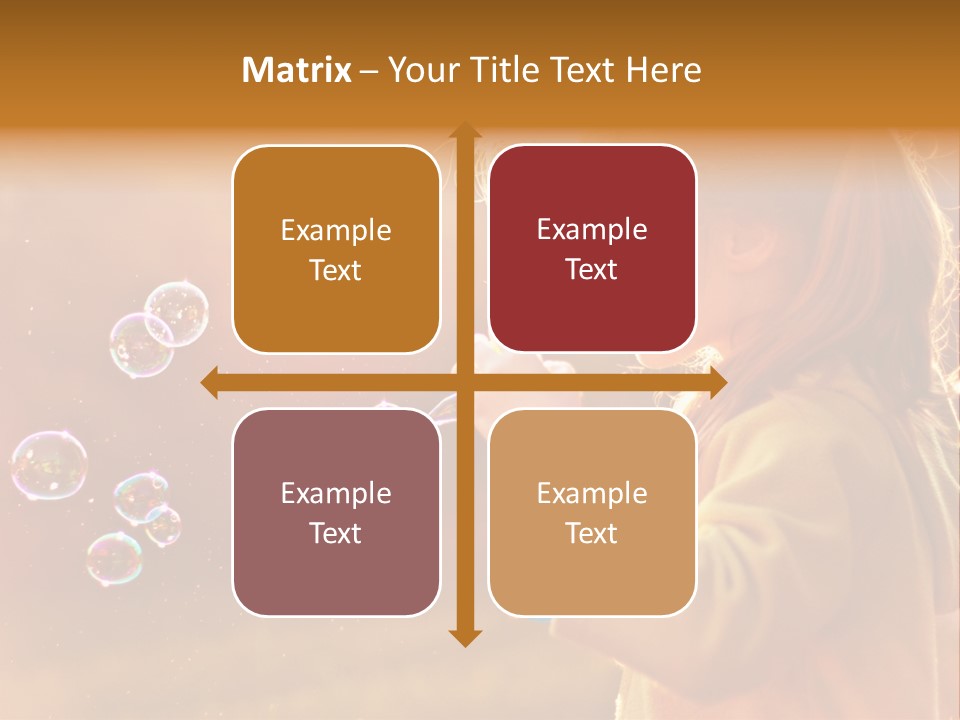 A Little Girl Blowing Bubbles In The Air PowerPoint Template