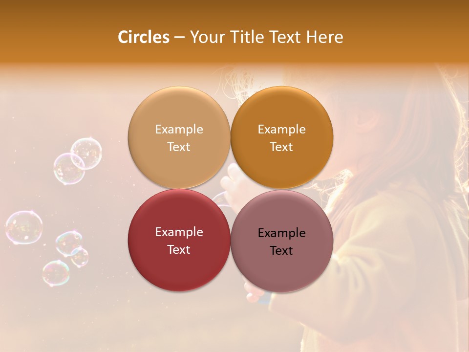 A Little Girl Blowing Bubbles In The Air PowerPoint Template