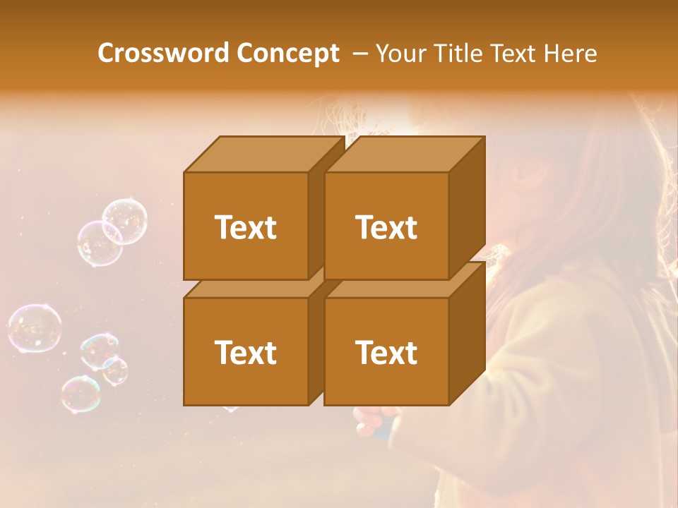 A Little Girl Blowing Bubbles In The Air PowerPoint Template