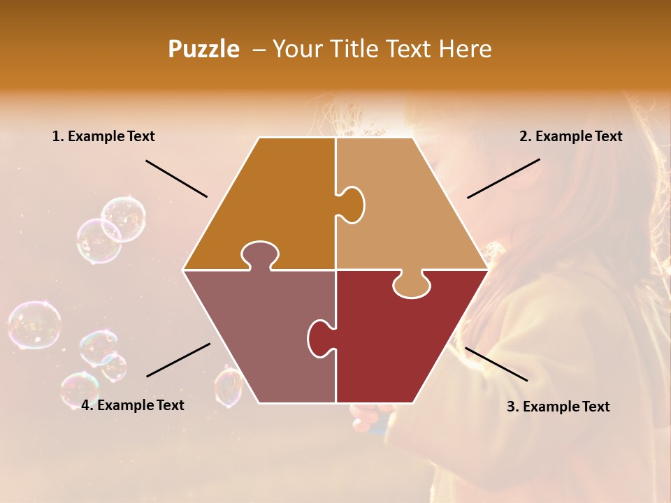 A Little Girl Blowing Bubbles In The Air PowerPoint Template