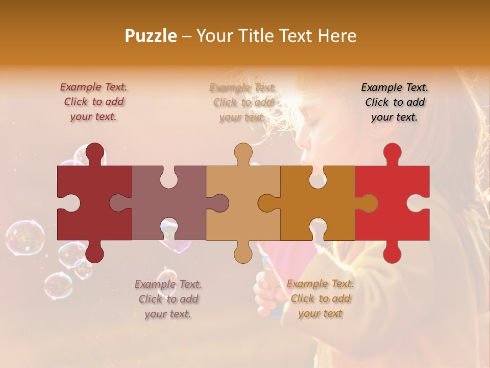 A Little Girl Blowing Bubbles In The Air PowerPoint Template