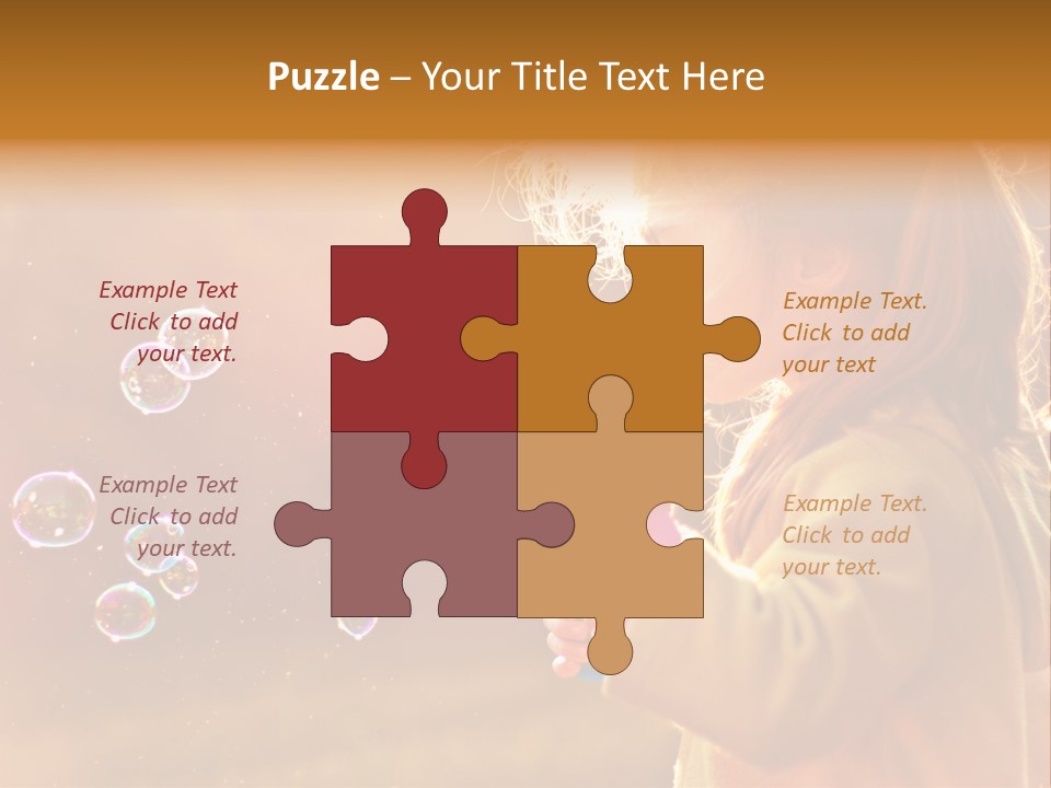 A Little Girl Blowing Bubbles In The Air PowerPoint Template