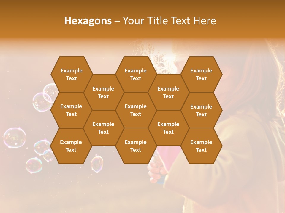 A Little Girl Blowing Bubbles In The Air PowerPoint Template