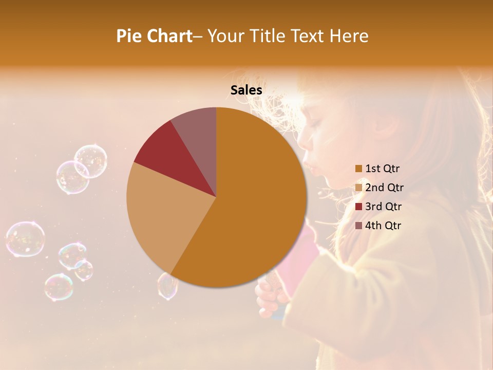 A Little Girl Blowing Bubbles In The Air PowerPoint Template