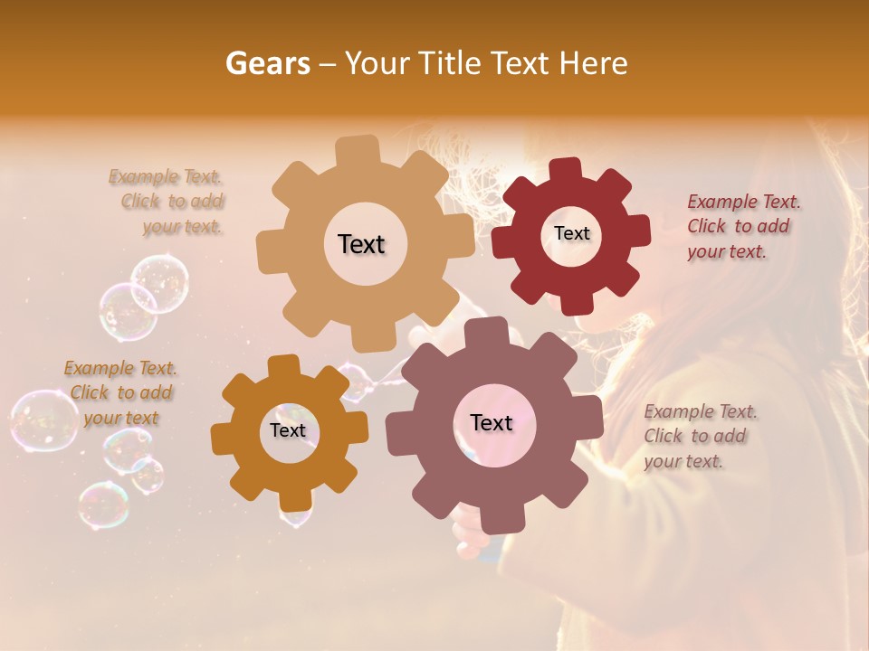 A Little Girl Blowing Bubbles In The Air PowerPoint Template